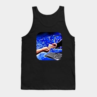 Hand to hand paying through screen abstract make money Tank Top